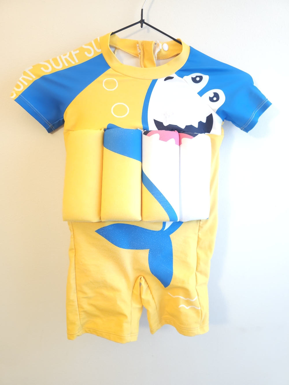 Kids Yellow & Blue Shark Swim Float Suit